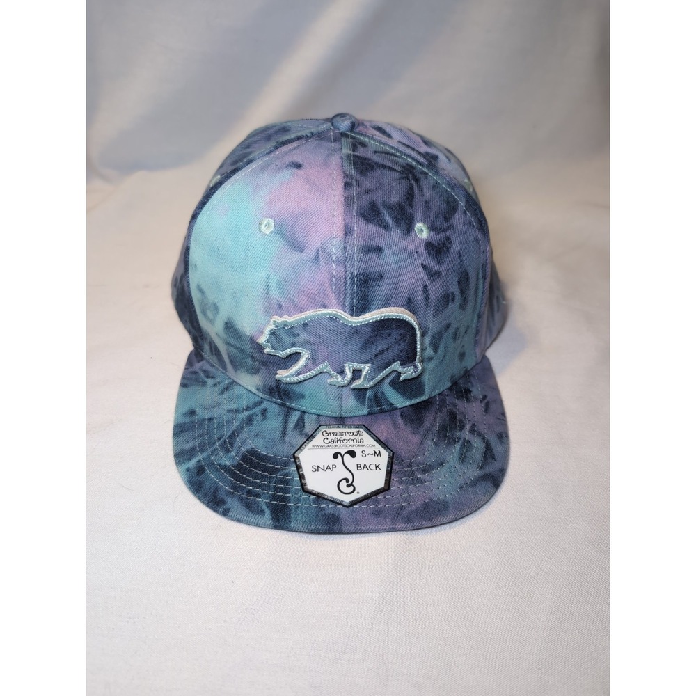 Grassroots California Limited Edition Cotton Candy Tye Dye Snap Back Hat Cap S/M